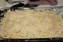 bread crumbs on the top for a nice crust